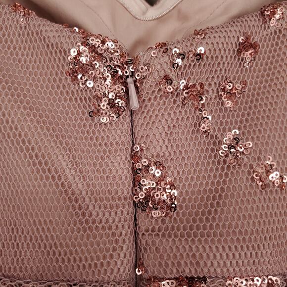 Alyce Paris Strapless Sequined Dress in Rosewood Size 10 - Picture 10 of 14